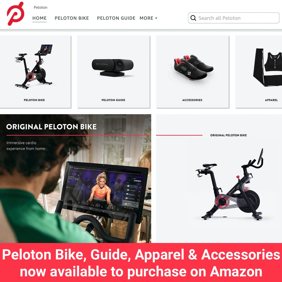 Peloton products on Amazon.