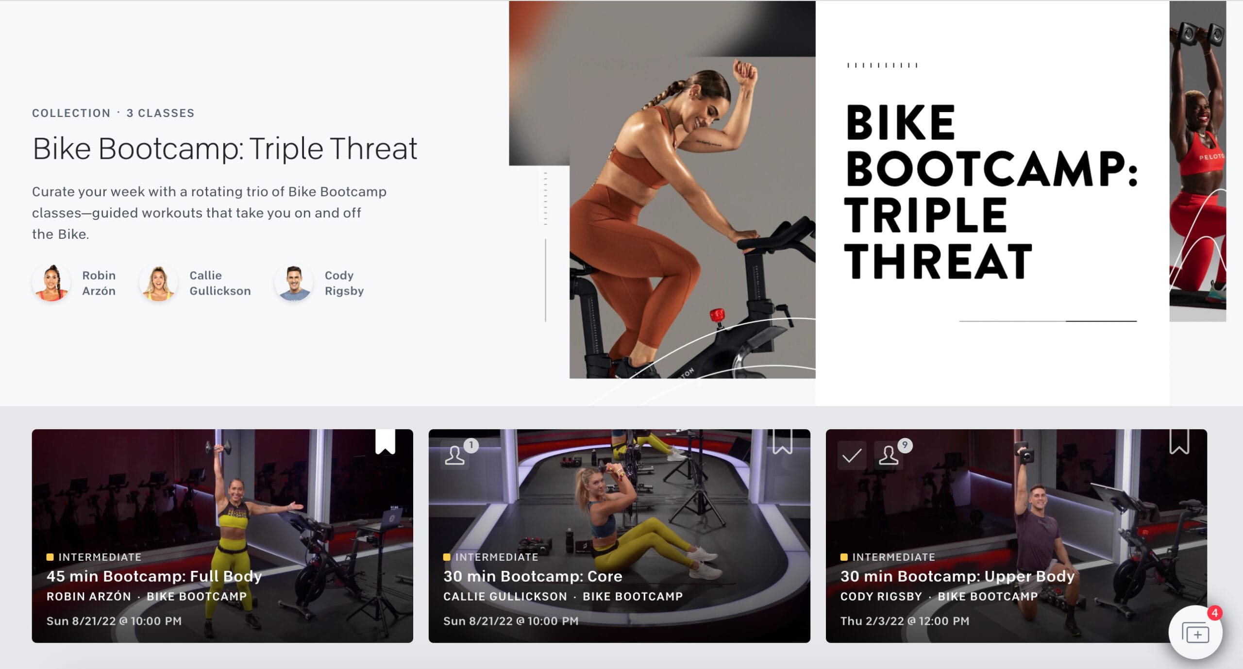 Peloton bike bootcamp class hot sale