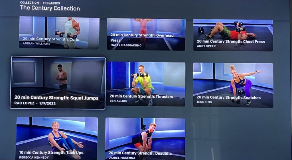 The Century Collection classes on Peloton Guide.