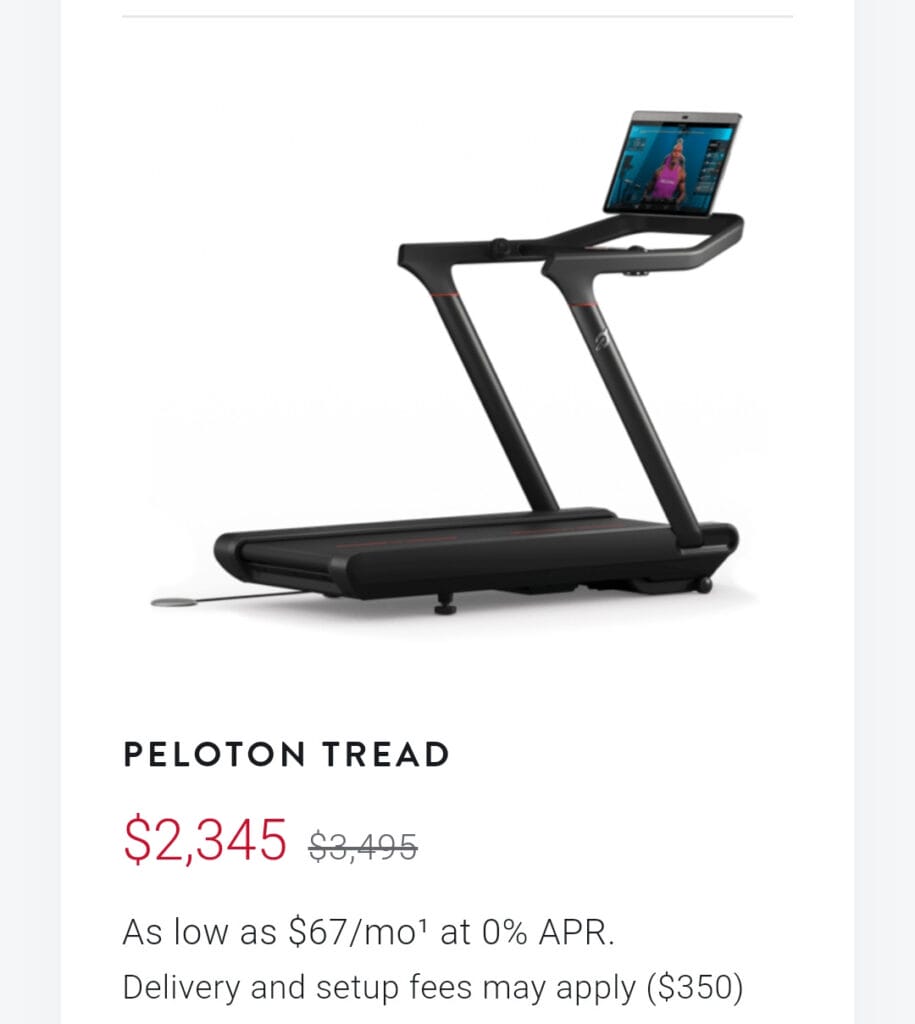 Preferred Peloton Tread pricing.