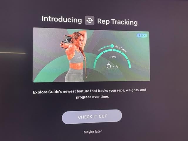 Guide Rep Tracking intro screen.