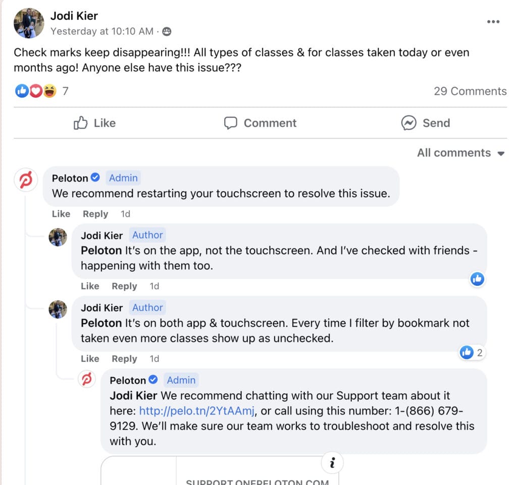 A recent thread in the OPP Facebook group about the issue.