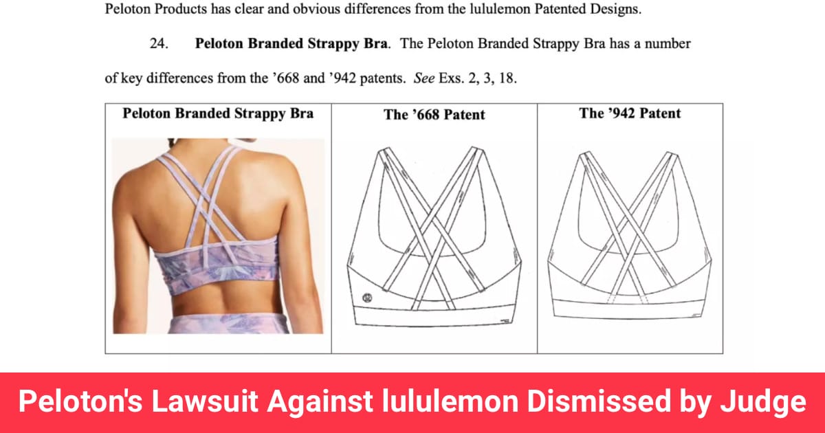 Peloton loses lawsuit against Lululemon over new apparel line