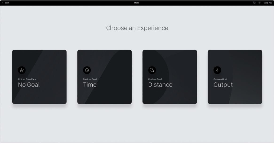Available goals for just ride or just run. Image credit Peloton.