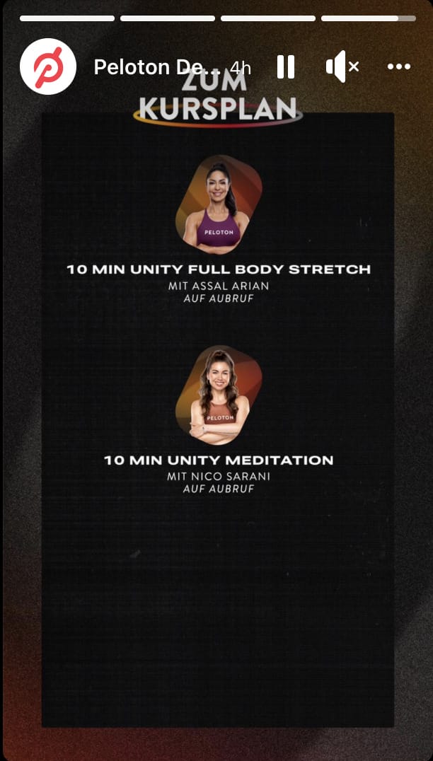 Peloton Unity Day schedule. Image credit Peloton social media.