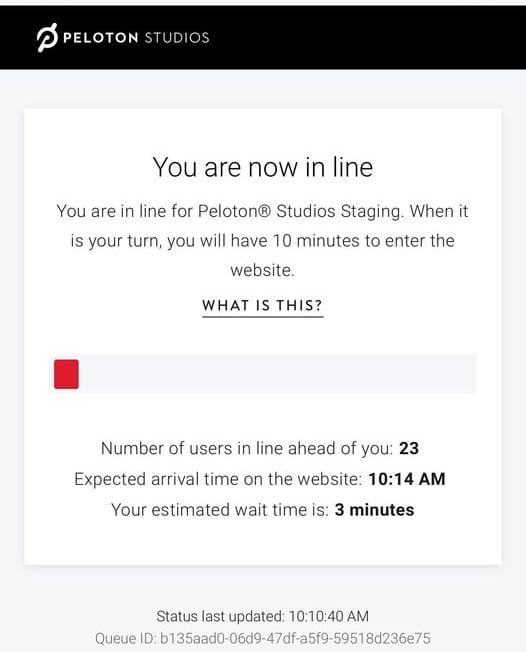 New online waiting line to get onto the studio website.