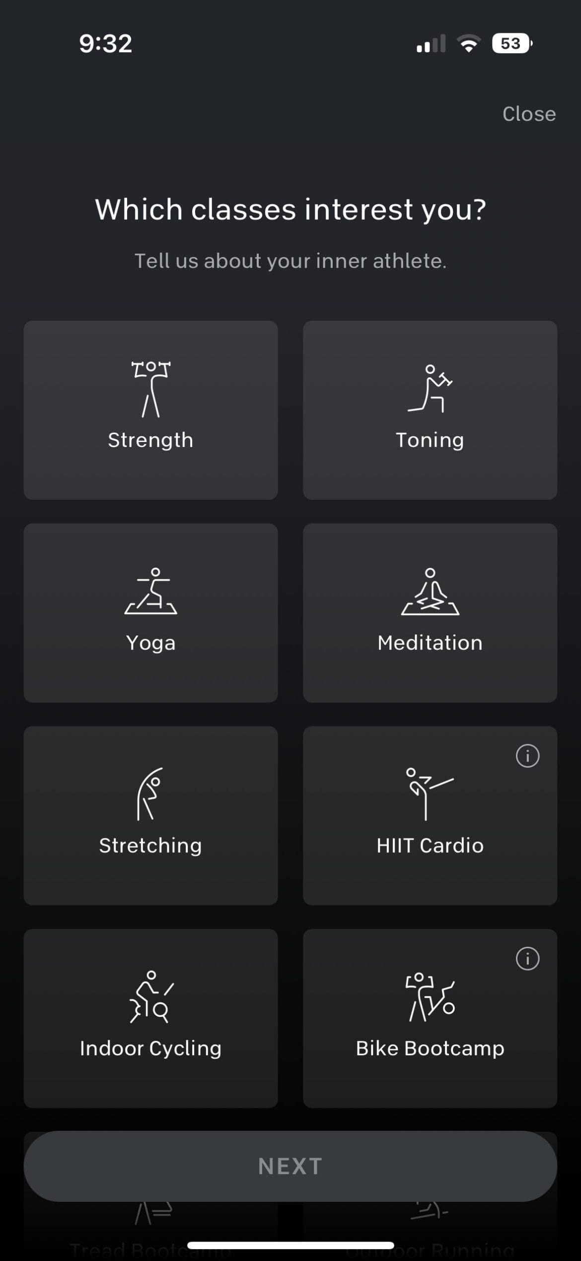 Selection of modalities.