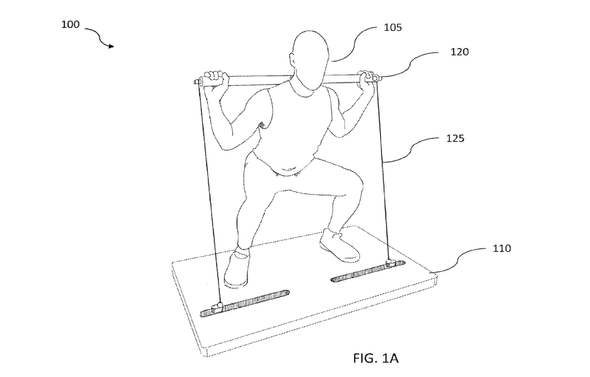 Image from new Peloton strength patent.