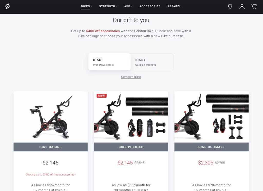 Discounts on Peloton Bike accessories for Black Friday in Australia.