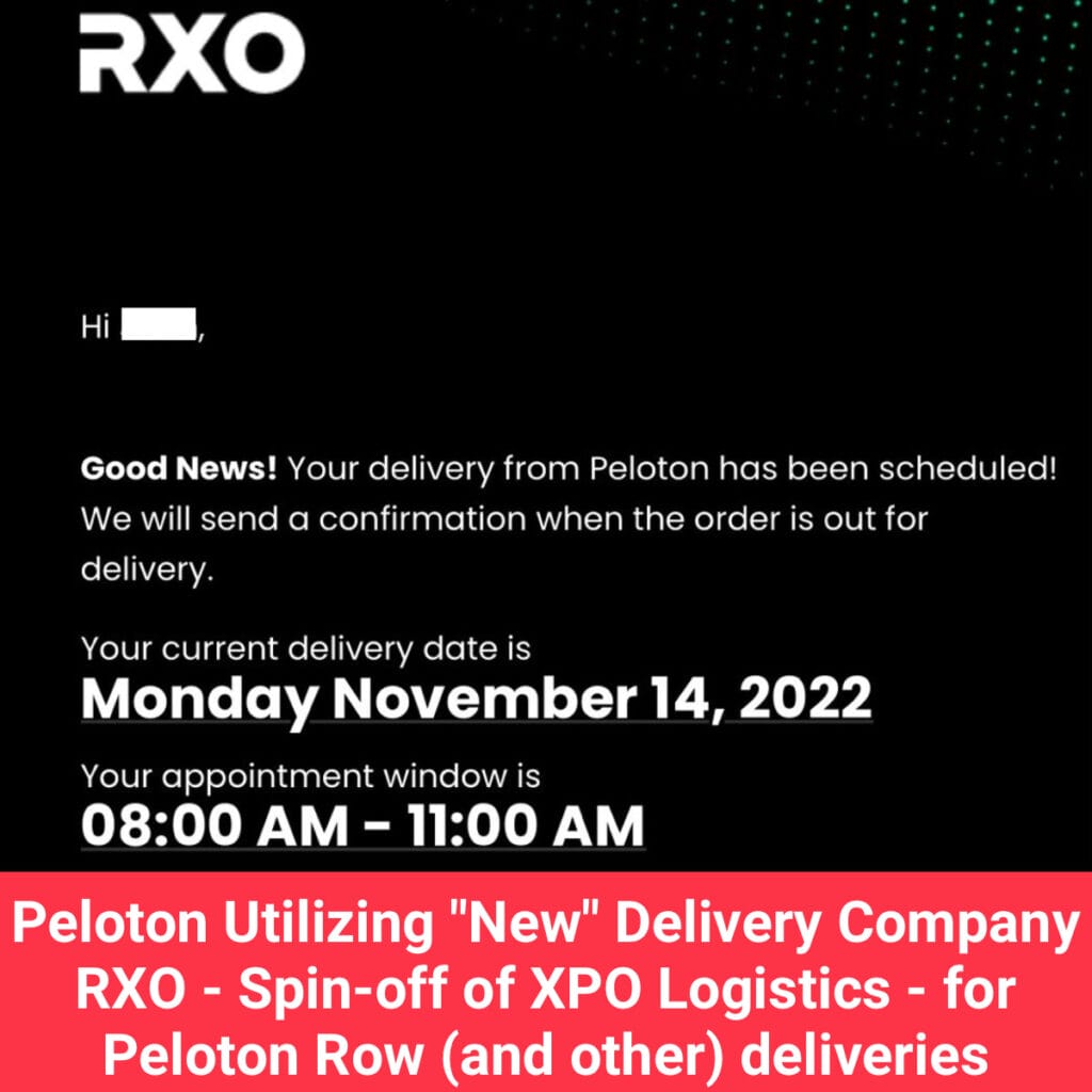 xpo logistics peloton delivery