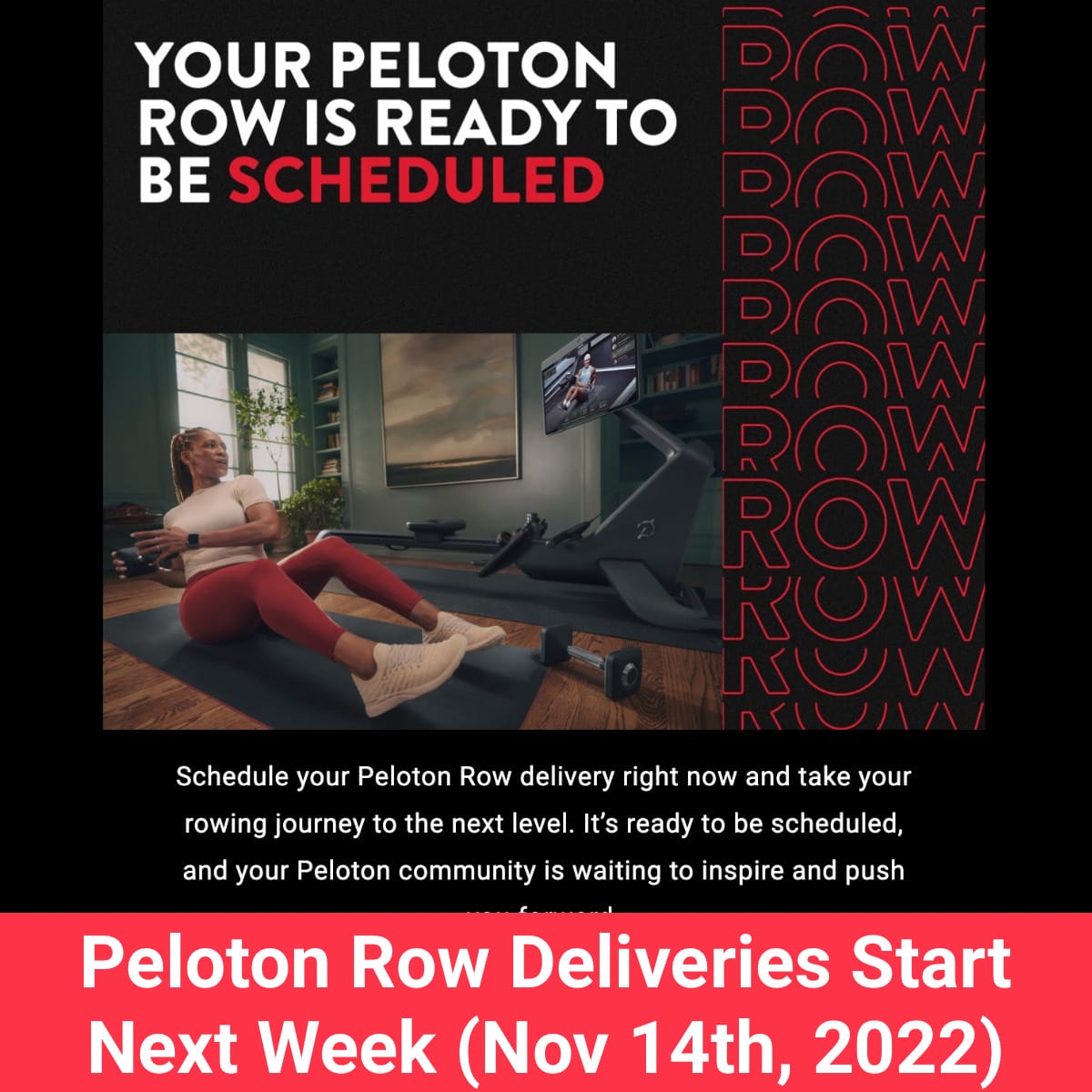 Peloton Row Deliveries Begin Next Week November 14th 2022 for