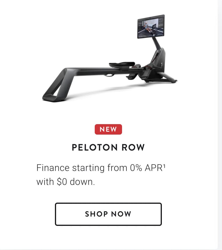 You can now finance the Peloton Row with affirm through Peloton.