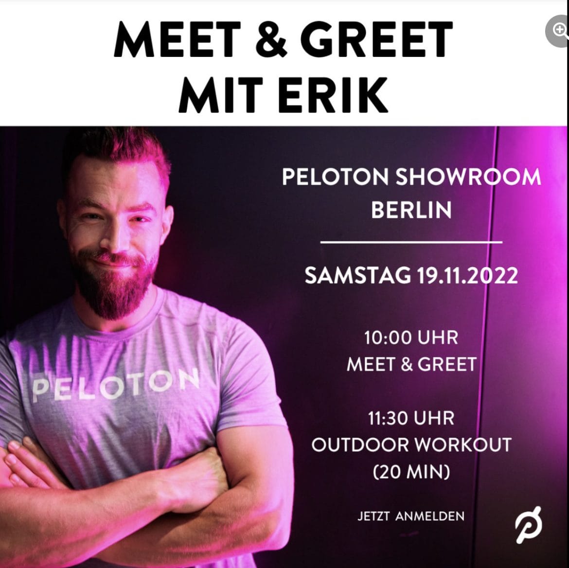 Peloton Meet & Greet announcement on Facebook. Image credit Peloton.