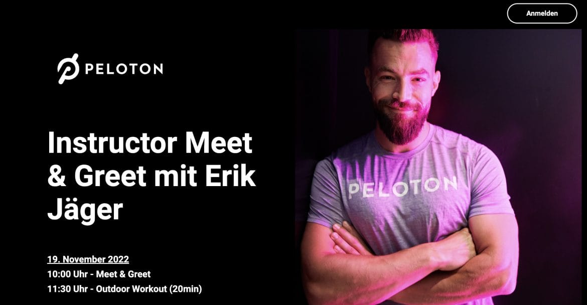 Peloton Meet & Greet RSVP page on Hopin.