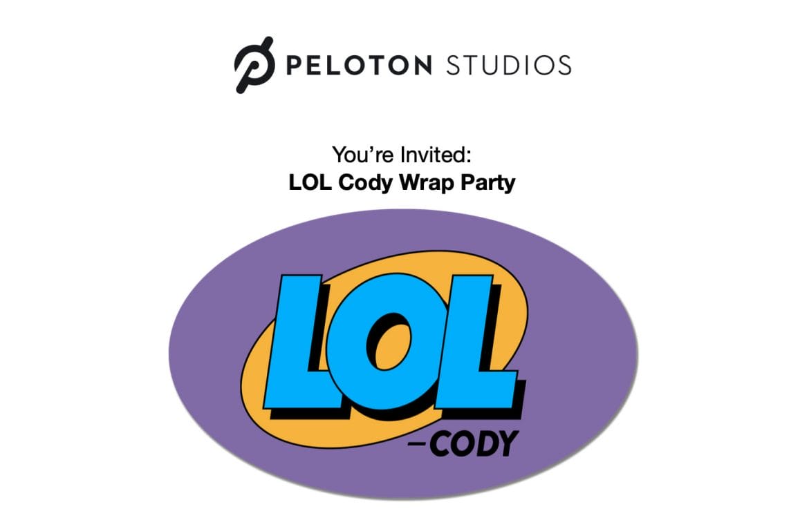 Email invitation sent to members for LOL Cody wrap party.