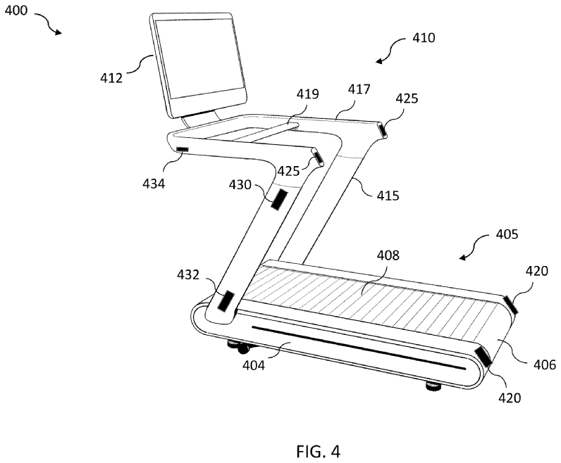 In this patent application image, the black areas highlight potential sensors on the Tread+