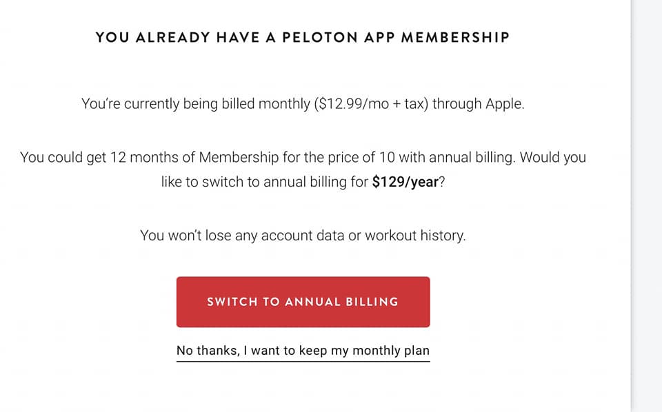 Annual pricing option as offered through Apple.