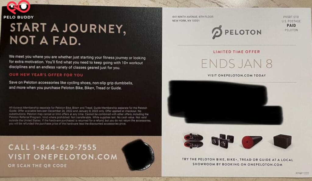 Peloton New Year's offer mailer