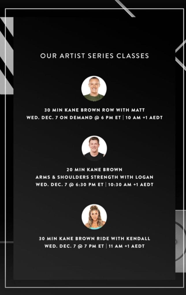 Kane Brown Peloton Classes & Featured Artist Series