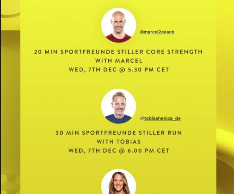 Sportfreunde Stiller Peloton artist series schedule. Image credit Peloton social media.