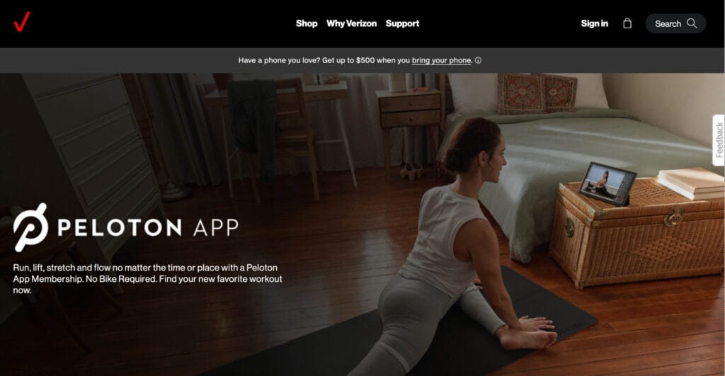 Peloton now on Verizon +Play Annual Discount (129.99) and Get 1 free year of Netflix by