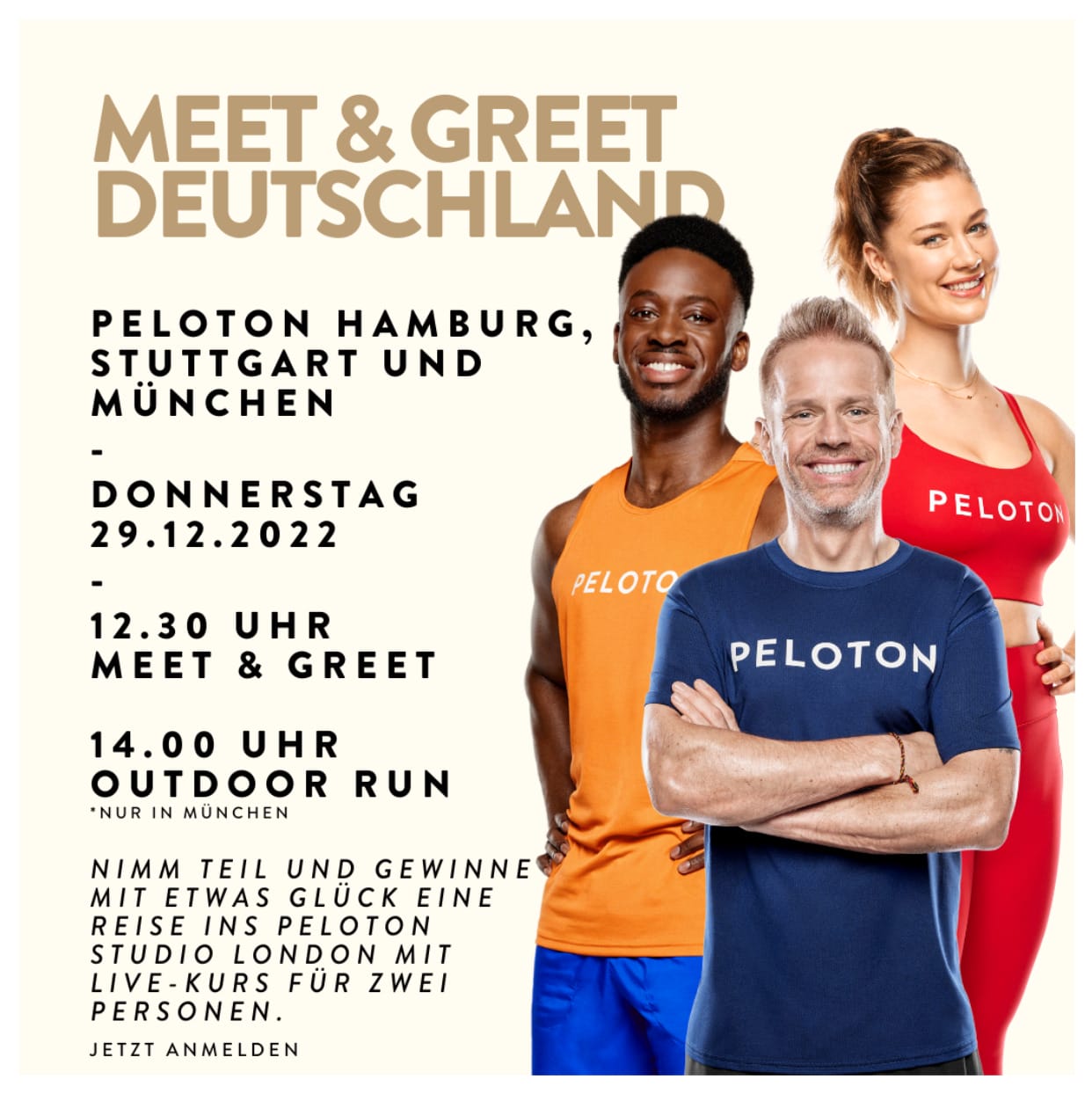 Peloton Germany meet & greet events on December 29, 2022.
