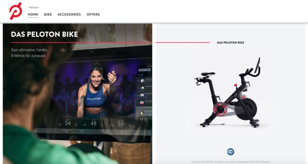 Peloton on Amazon Germany