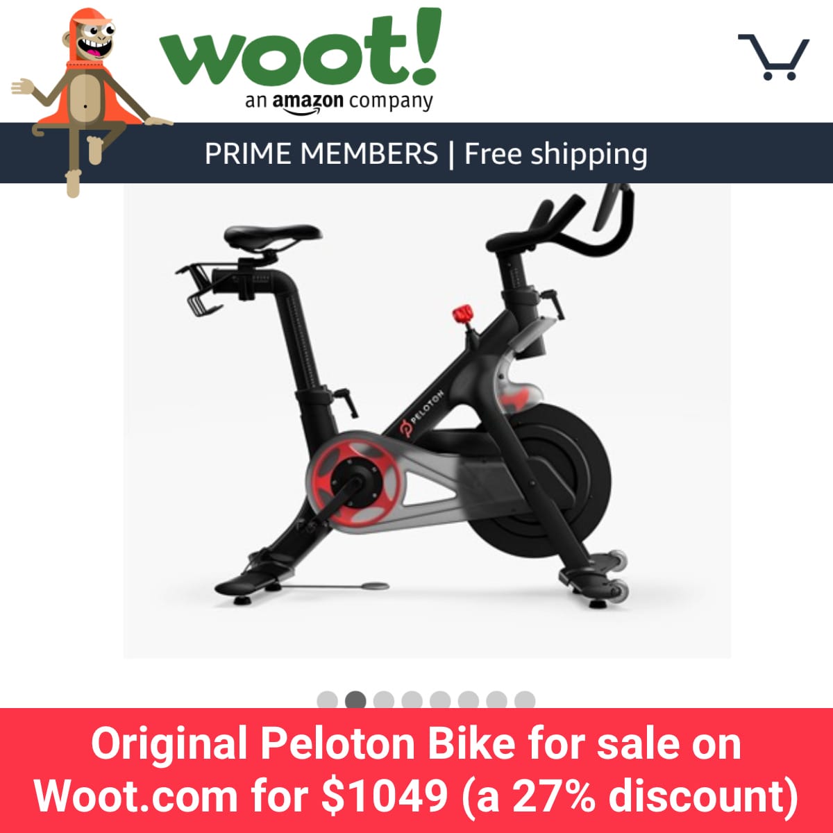 Original Peloton Bike for sale on Woot.com for $1049 (a 27% discount) -  Peloton Buddy