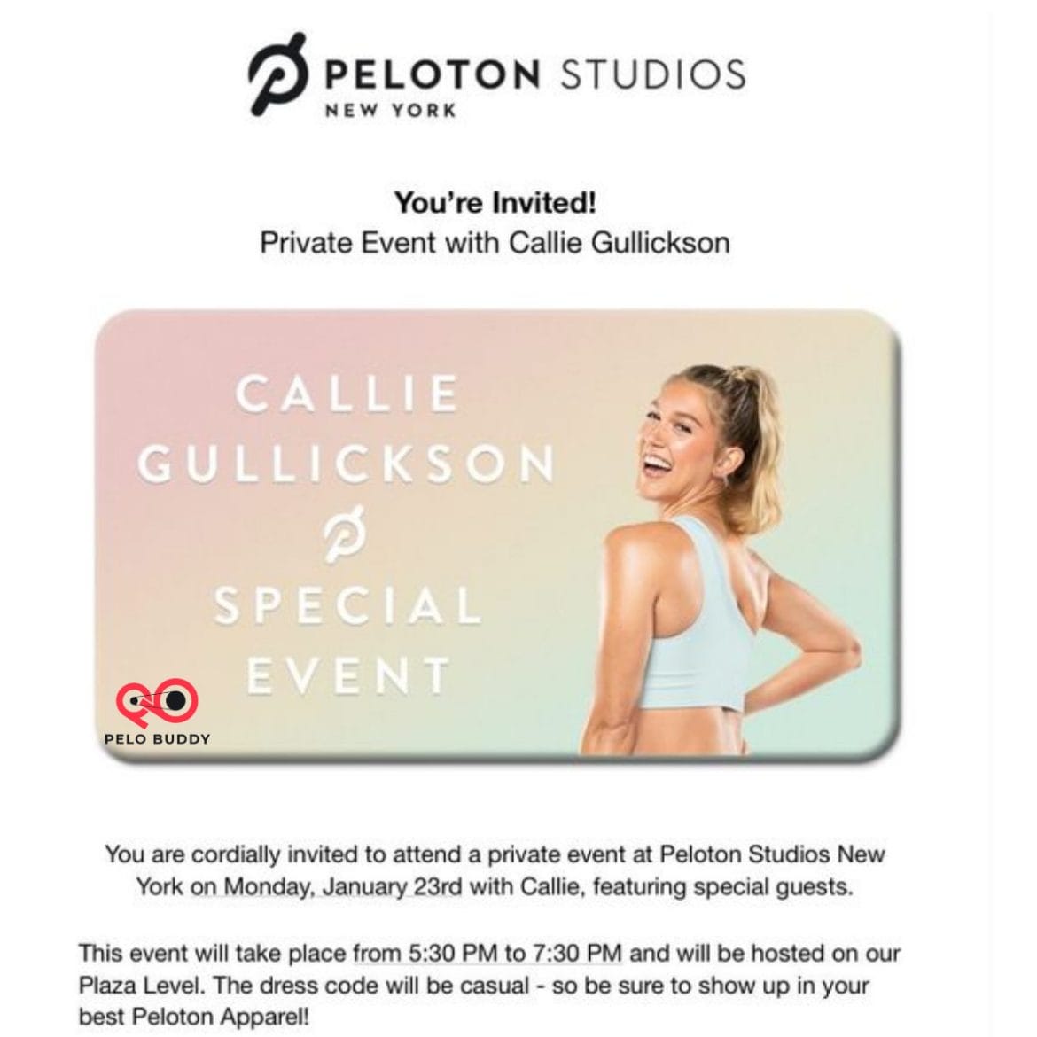 Callie Gullickson Special Event Invitation