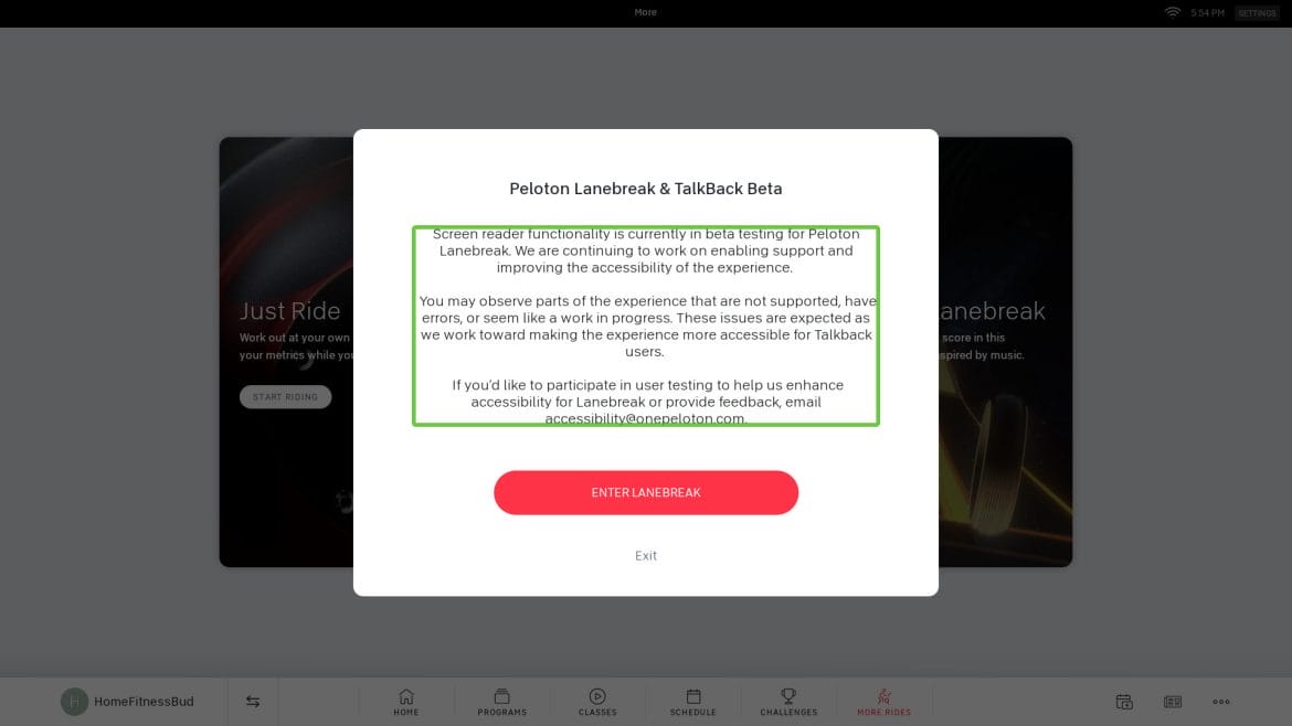 Lanebreak TalkBack Beta Testing Pop-Up