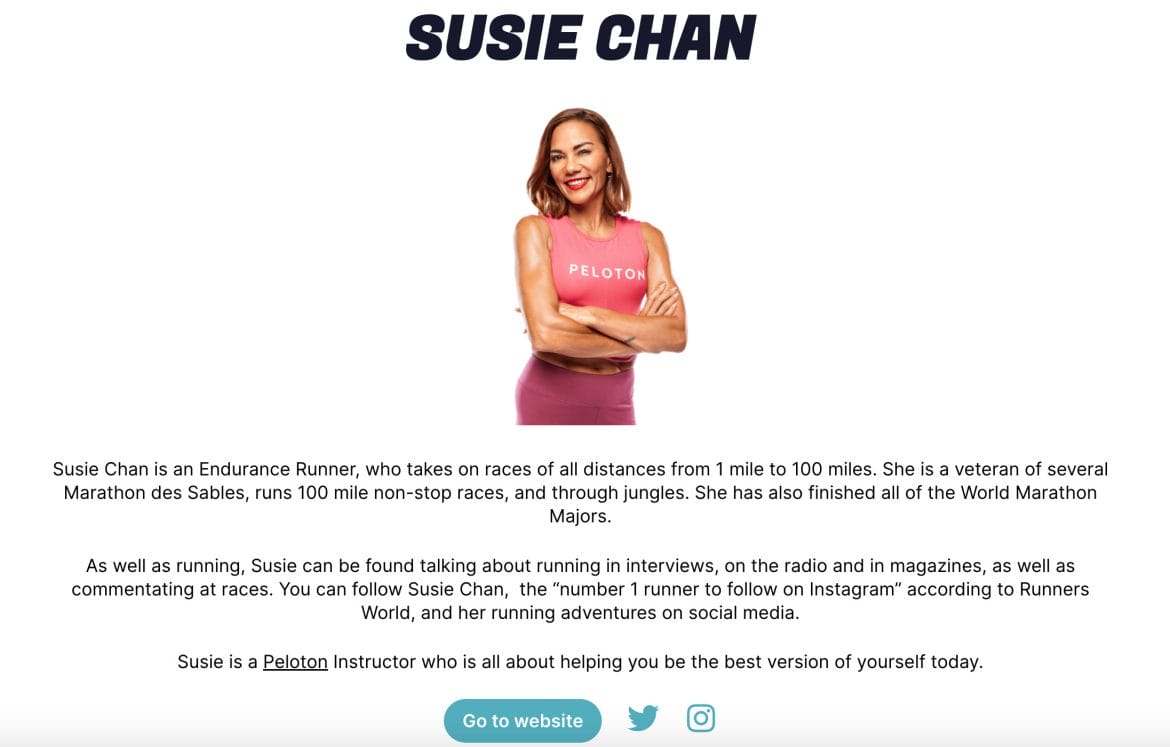 Susie's page on the 2023 2023 National Running Show Birmingham Speakers website