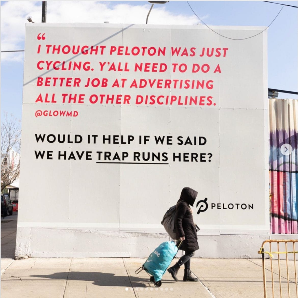 Peloton advertisement in New York City. Image credit Peloton social media.