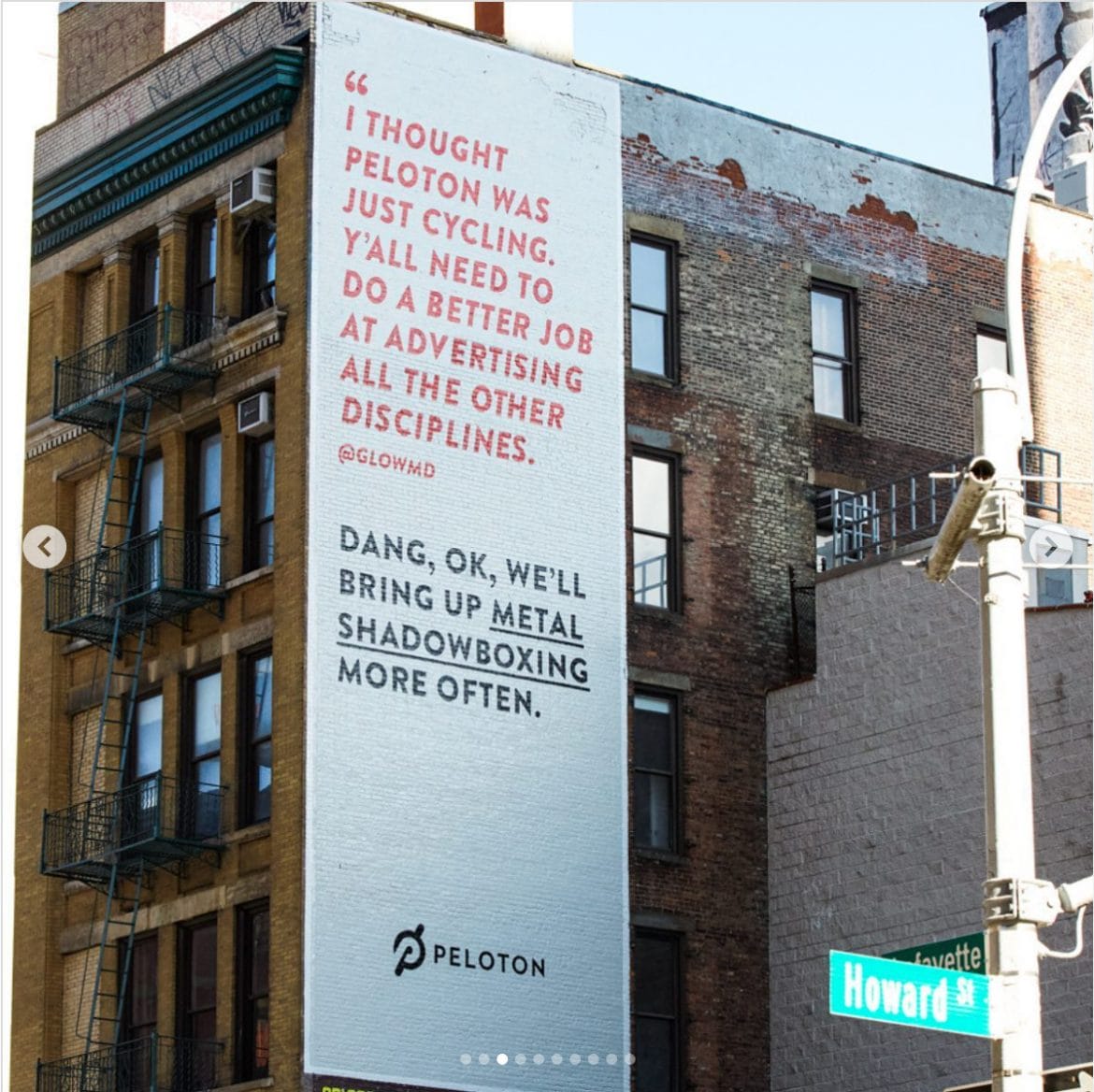 Peloton advertisement in New York City. Image credit Peloton social media.
