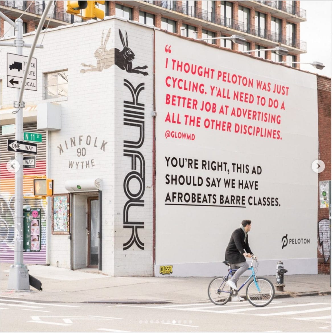 Peloton advertisement in New York City. Image credit Peloton social media.