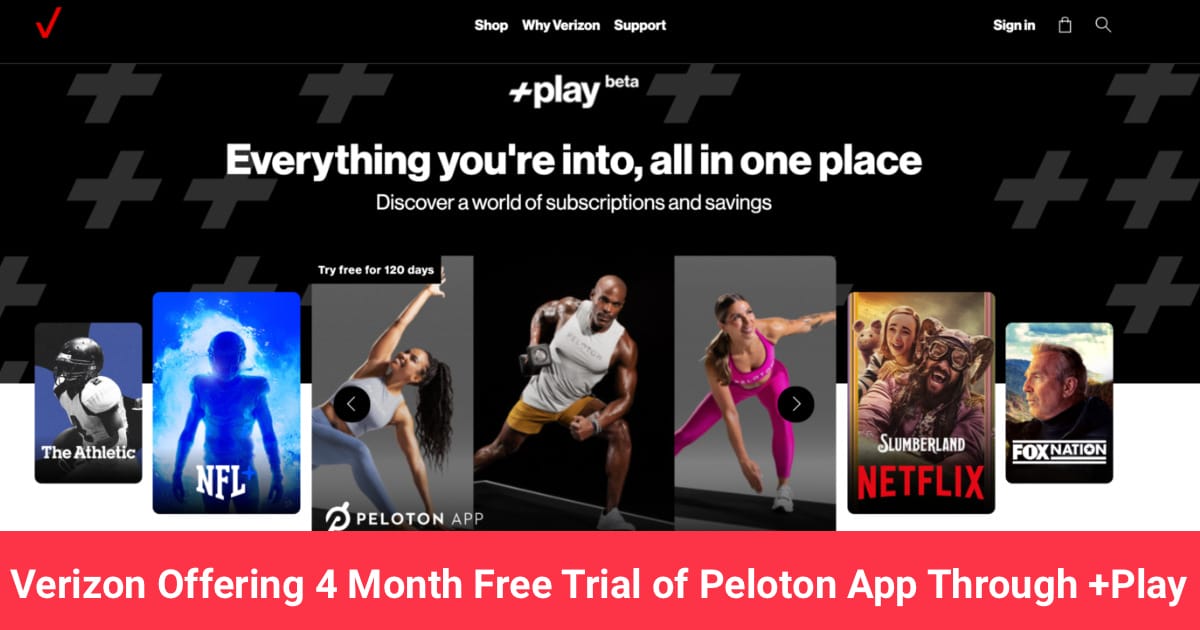 Verizon Offering 4 Month Free Trial of Peloton App Through +Play