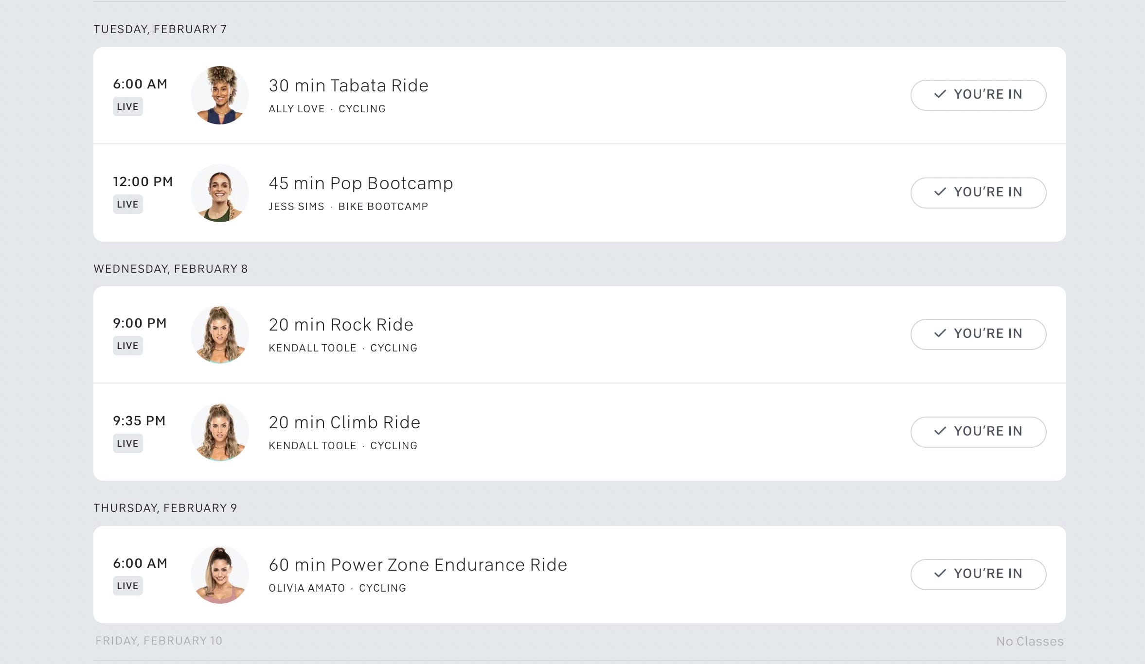 Peloton live ride schedule new arrivals