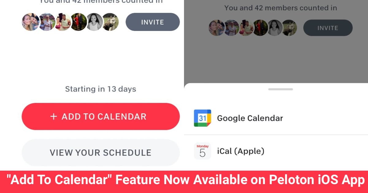 "Add To Calendar" Feature Now Available on Peloton iOS App Peloton Buddy