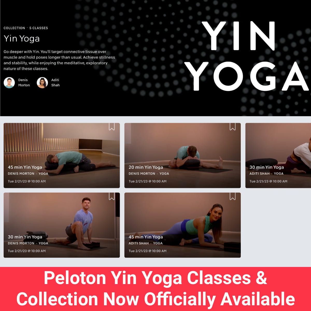 Peloton Yin Yoga Classes & Collection Now Officially Available