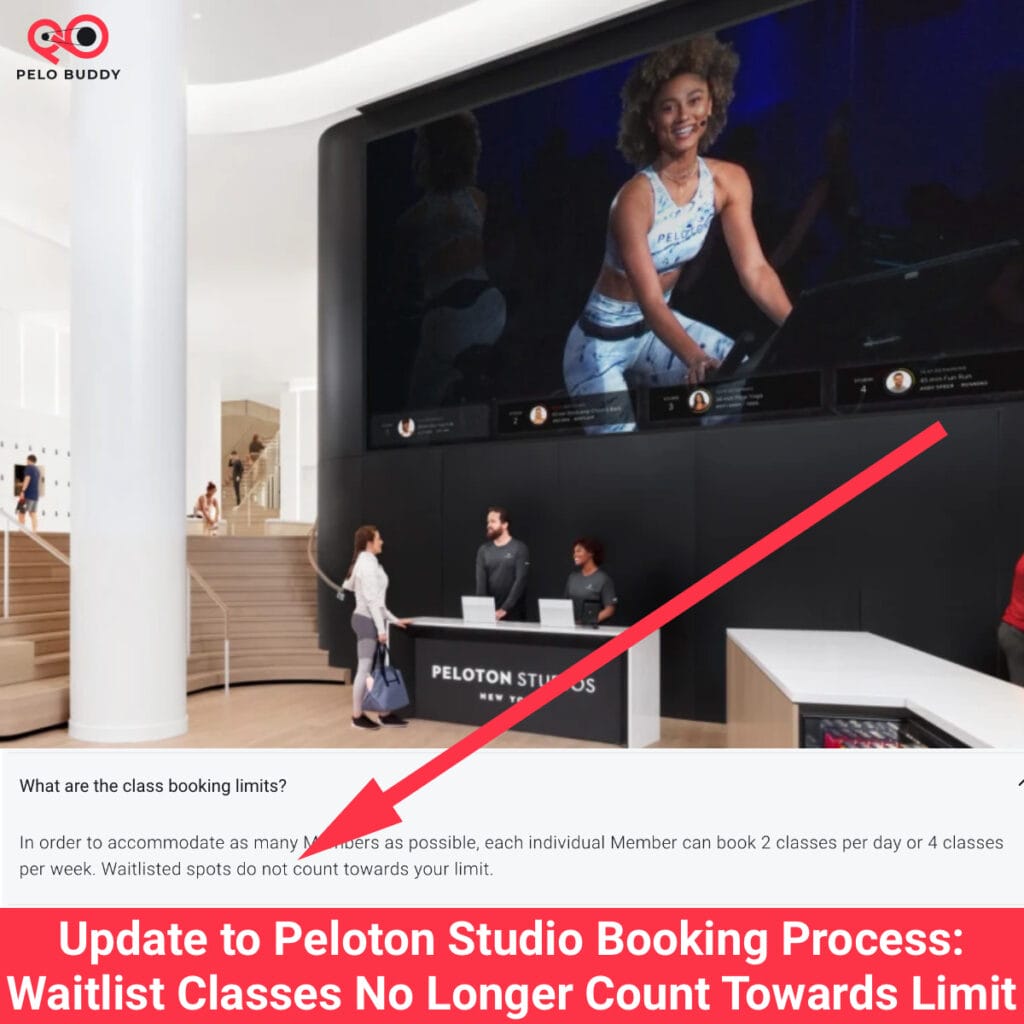 Update to Peloton Studio Booking Process Waitlist Classes No Longer