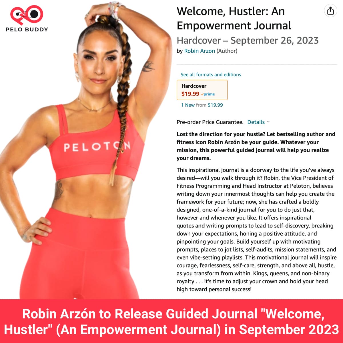 Peloton Instructor Robin Arzón to Release Guided Journal Book Welcome,  Hustler: An Empowerment Journal in September 2023 - Peloton Buddy