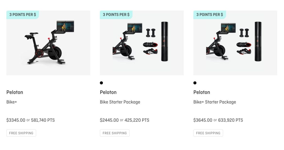 Peloton on the Qantas Rewards Store.