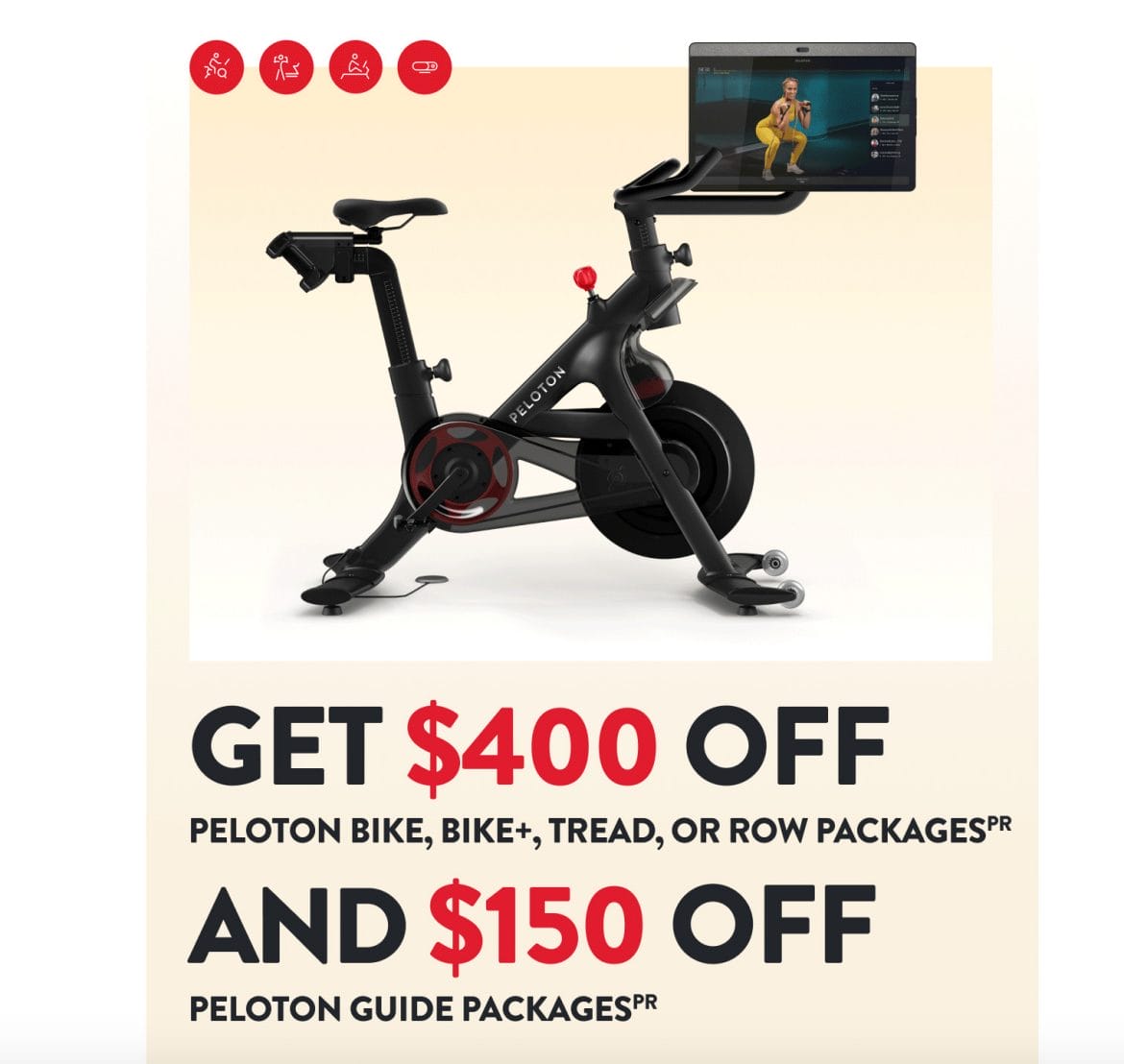 Peloton email announcing Spring Savings sale.