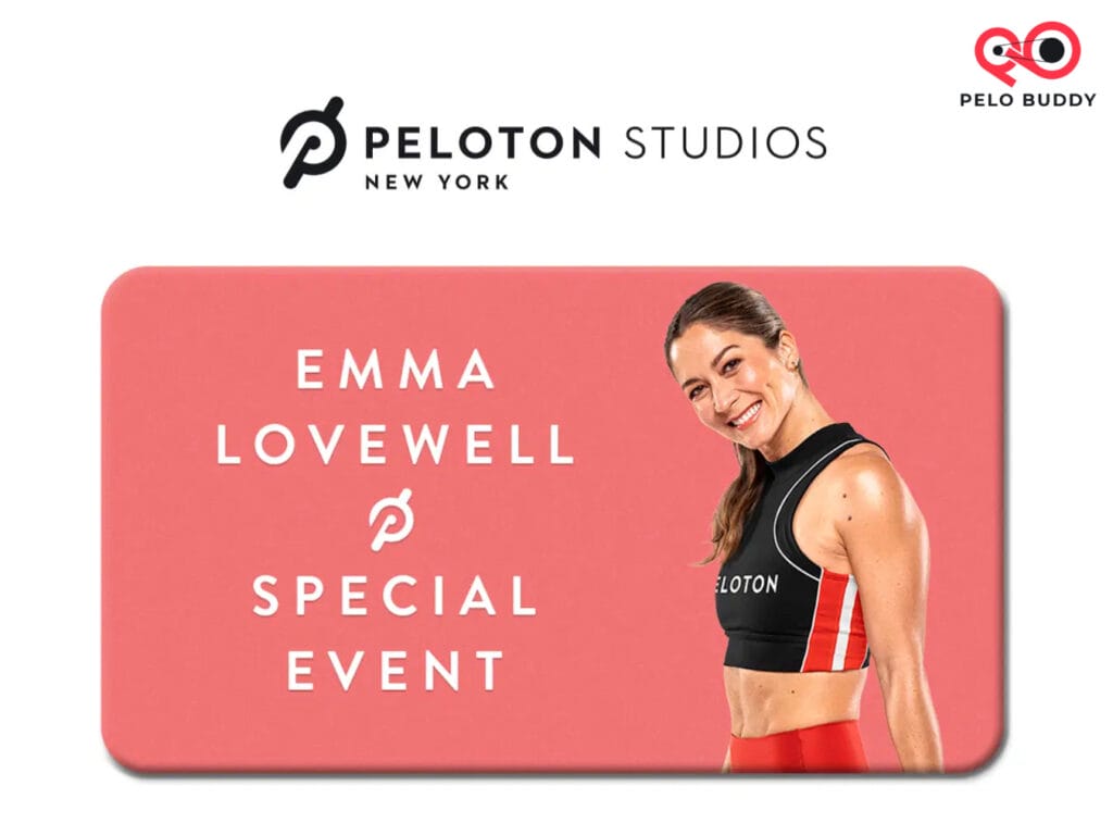 Peloton invite to special event with Emma Lovewell at PSNY.