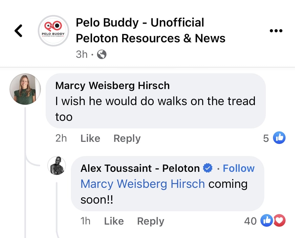 Alex Toussaint's comment that walks are coming soon.