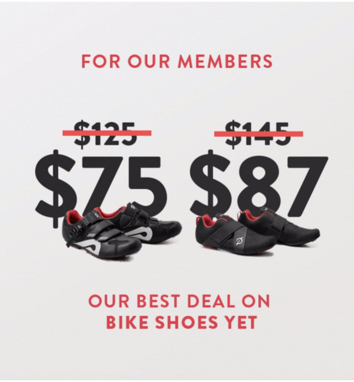 Peloton email to customers.