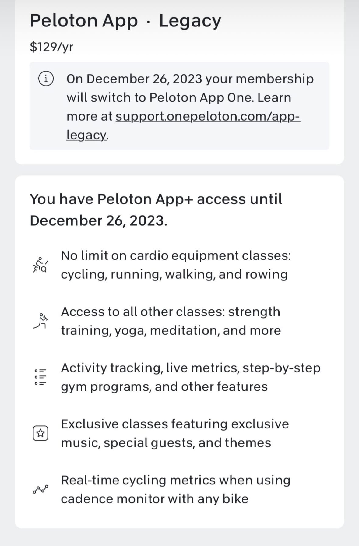 Peloton app no online equipment