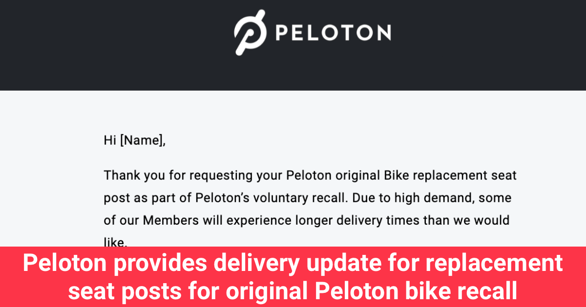 Peloton Original Bike Recall and Free Seat Post Repair