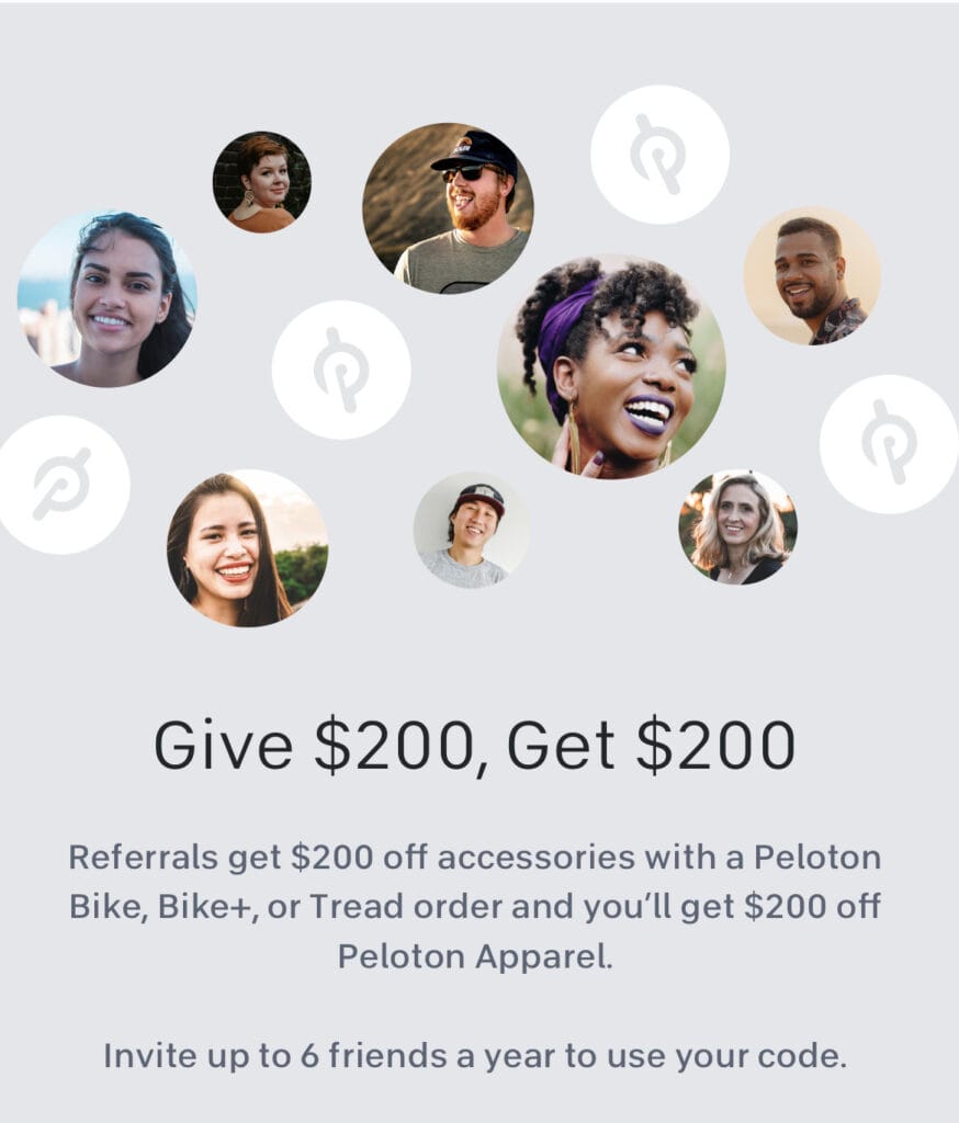 Peloton App "Refer a Friend" page