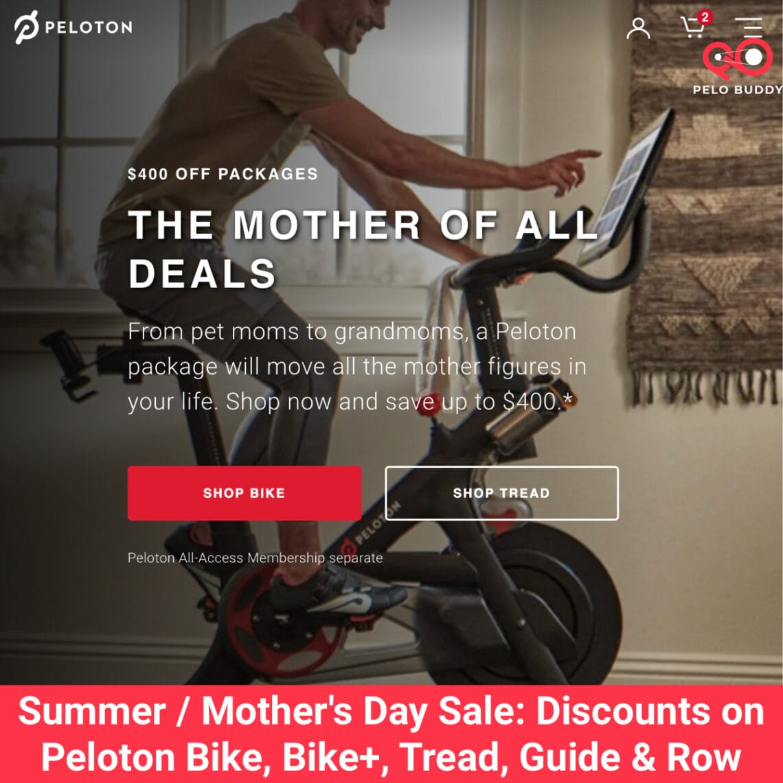 Summer / Mother's Day Peloton Sale for 2023 Discounts on Peloton Bike