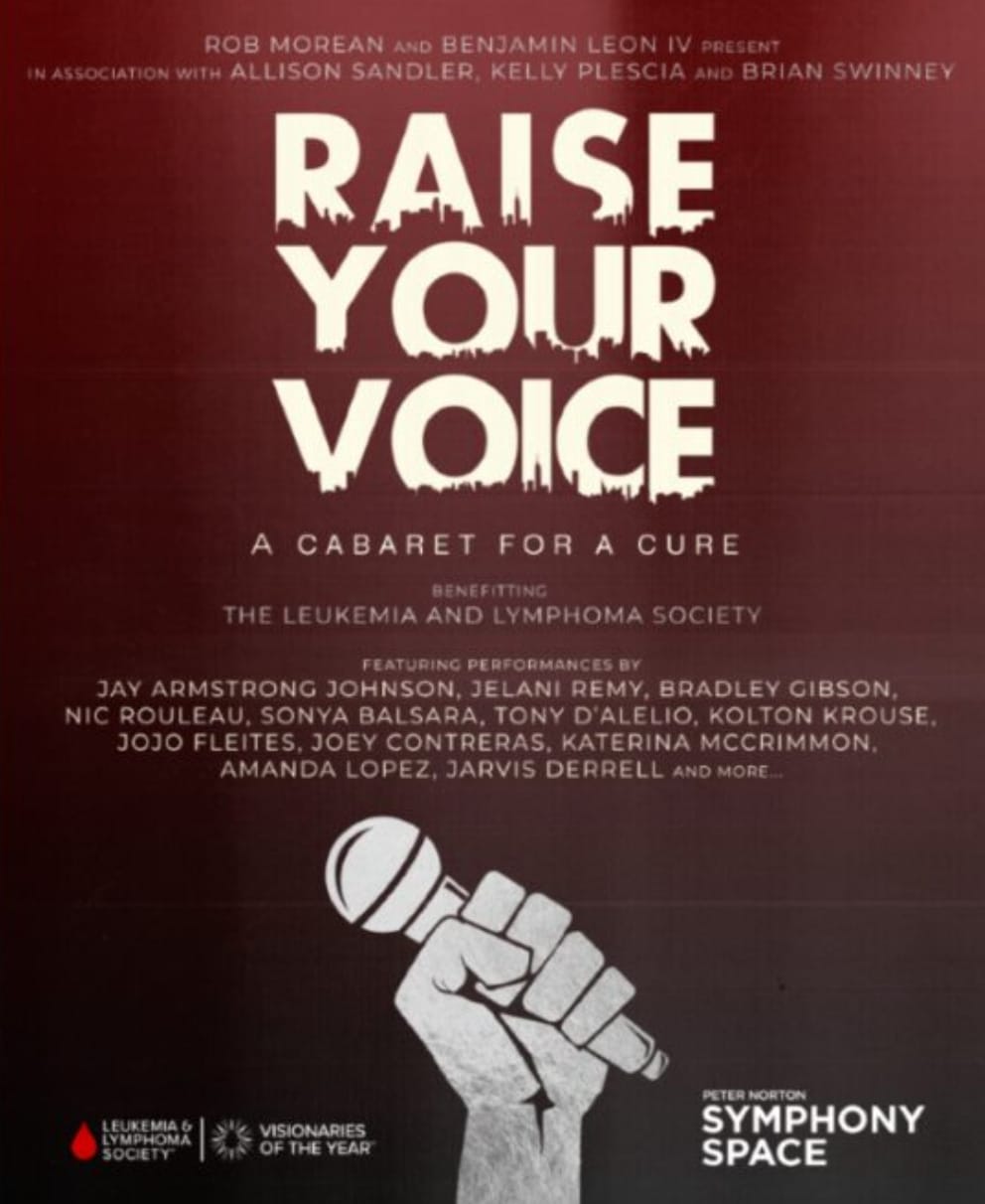 Raise Your Voice: Cabaret for a Cure event poster.